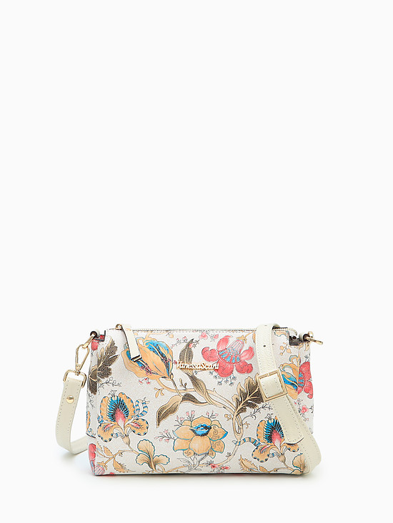 Цветная сумка кросс-боди из кожи с цветочным принтом  Vanessa Scani