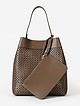 Перфорированная сумка на плечо из кожи коричневого света  Gianni Notaro