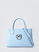 Кожаная сумка-тоут голубого цвета  Sara Burglar