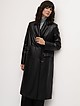 Черное пальто из экокожи  EMKA