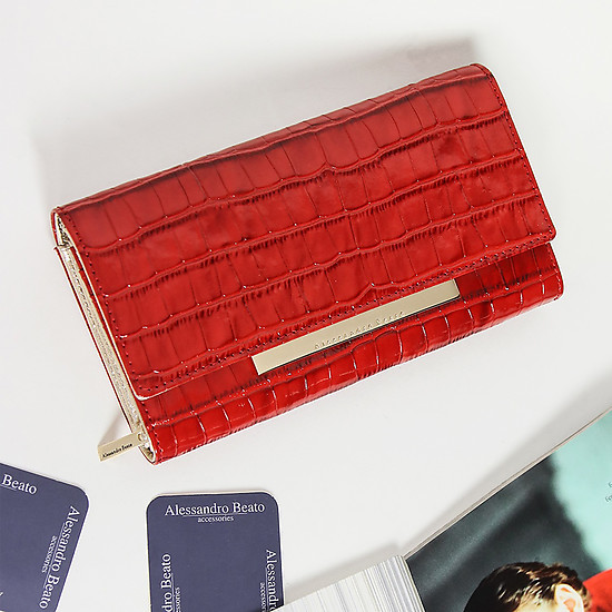Красный горизонтальный бумажник  Alessandro Beato