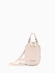 Овальная мини-сумочка на плечо из пастельно-розовой кожи  Vanessa Scani