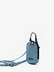 Овальная мини-сумочка на плечо из кожи оттенка голубого денима  Vanessa Scani