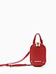 Овальная мини-сумочка на плечо из красной кожи  Vanessa Scani