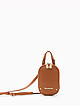 Овальная мини-сумочка на плечо из коричневой кожи  Vanessa Scani