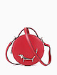 Красная круглая сумочка из гладкой кожи с декором в форме таксы  Renato Angi