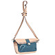 Миниатюрная бежево-голубая сумочка-клатч из натуральной кожи со съемным регулируемым ремешком  Balagura