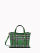 Зеленая клетчатая сумка-тоут из гладкой кожи  Folle