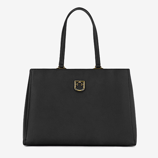 Черная кожаная сумка-тоут Belvedere среднего размера  Furla