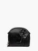 Черная кожаная сумочка кросс-боди с двумя отделами и цветочной аппликацией  Fiato Dream