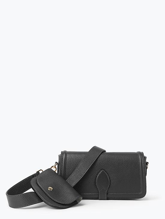 Комплект из черной кросс-боди и микро-сумочки из натуральной кожи  BE NICE