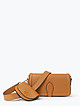 Комплект из карамельно-коричневой кросс-боди и микро-сумочки из натуральной кожи  BE NICE
