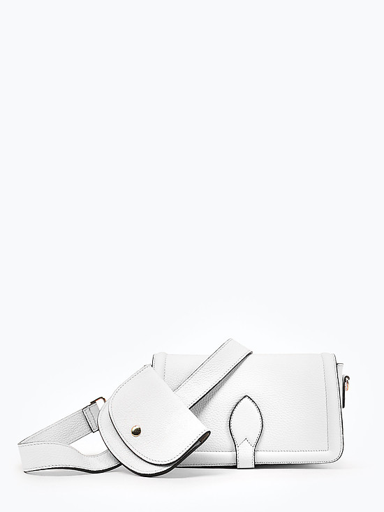 Комплект из белой кросс-боди и микро-сумочки из натуральной кожи  BE NICE