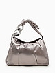 Серебряная сумка-хобо из экокожи с цепью-ремешком  Alex Max