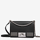 Маленькая кожаная сумочка Mimi черного цвета с заклепками на цепочке  Furla