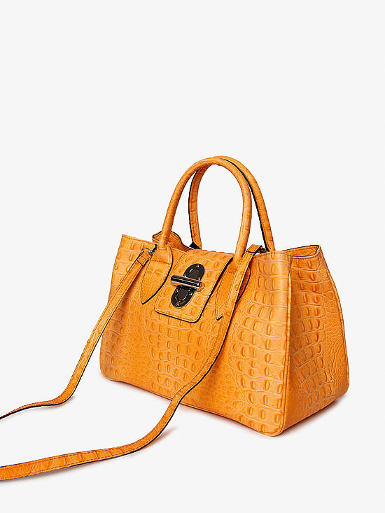 Классические сумки Фолле 1013 orange croc