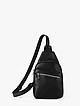 Небольшой кожаный рюкзак-слинг черного цвета  Folle