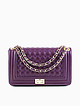 Прямоугольная стеганая сумочка кросс-боди фиолетового цвета с ремешком-цепочкой  Sara Burglar