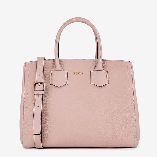 Розовая кожаная сумка-тоут Alba среднего размера  Furla