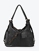 Черная сумка-хобо - рюкзак из мягкой кожи с винтажным эффектом  BE NICE