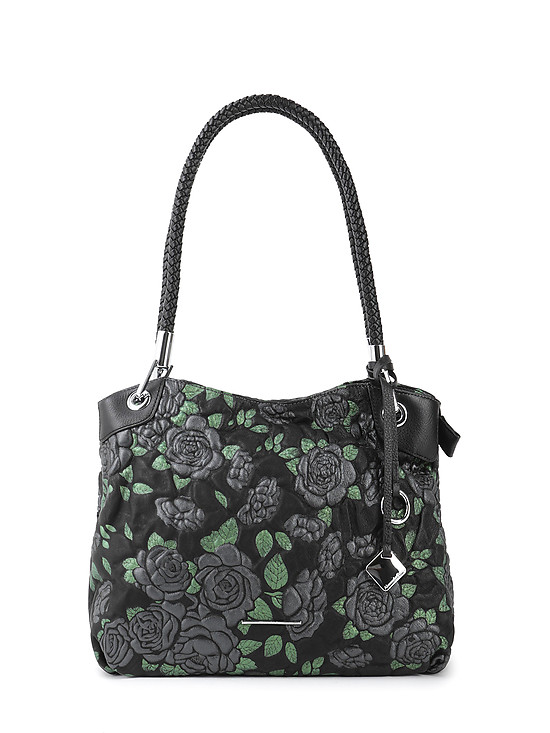 Классические сумки Alessandro Beato 103-2954-Y1 black flowers bukle
