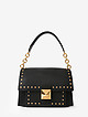 Черная кожаная сумочка Diva небольшого размера с золотыми заклепками  Furla