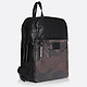 Стильный рюкзак из натуральной черной кожи с текстильными вставками в стиле милитари  Roberto Reale