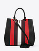 Черная кожаная сумка-тоут Ribbon с разноцветными полосами  Furla