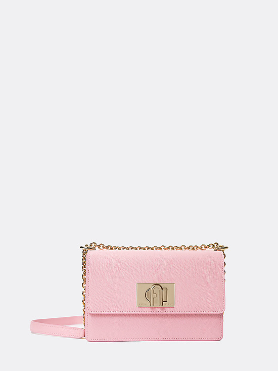 Маленькая прямоугольная сумочка кросс-боди из коллекции 1927 из светло-розовой плотной кожи  Furla