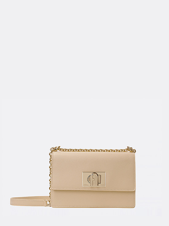 Маленькая прямоугольная сумочка кросс-боди из коллекции 1927 из бежевой плотной кожи  Furla