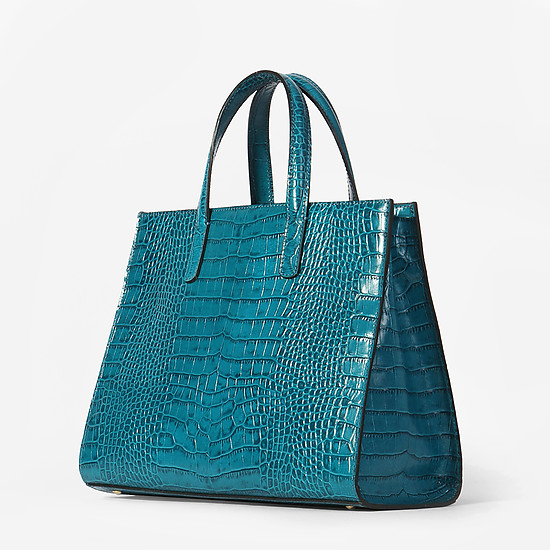 Классические сумки Агата 1059 croco turquoise sea