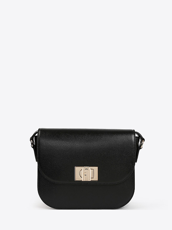 Черная сумочка кросс-боди 1927 из мелкозернистой кожи  Furla