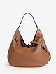 Мягкая кожаная сумка-хобо коричневого цвета  BE NICE