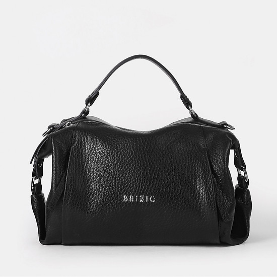 Черная сумка-багет из мягкой кожи  Brissio