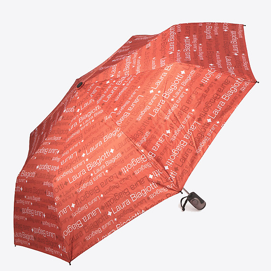 Красный складной зонт с монограммой бренда  Laura Biagiotti