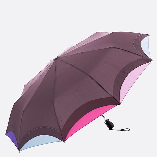 Складной фиолетовый зонт с цветным декором  Tri Slona
