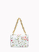 Белая прямоугольная сумочка кросс-боди из плотной кожи с принтом роз  BE NICE