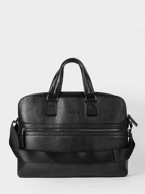 Мужская сумка-портфели из черной кожи  Bond