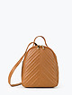 Медово-коричневый кожаный рюкзак с узорной строчкой  Folle