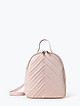 Пудрово-розовый кожаный рюкзак с узорной строчкой  Folle