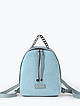 Небольшой рюкзак из мягкой серо-голубой кожи и плетеной соломки рафии  KELLEN