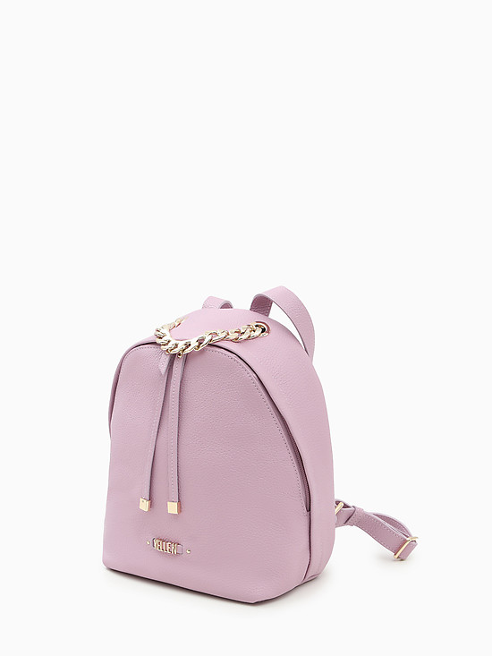Небольшой кожаный рюкзак розового оттенка с ручкой-цепочкой  KELLEN