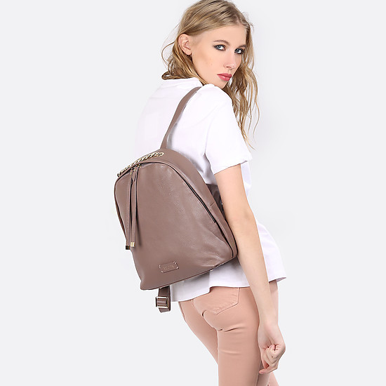 Рюкзак среднего размера пудрового цвета из натуральной кожи  KELLEN