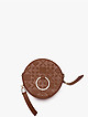 Круглая коричневая сумочка 3 в 1 из гладкой кожи с узорным тиснением  Jadise