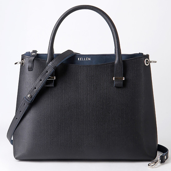 Черная сумка в деловом стиле из сафьяновой кожи  KELLEN