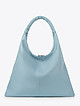 Базовая голубая сумка-хобо из мягкой кожи  Folle