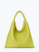 Базовая желто-зеленая сумка-хобо из мягкой кожи  Folle