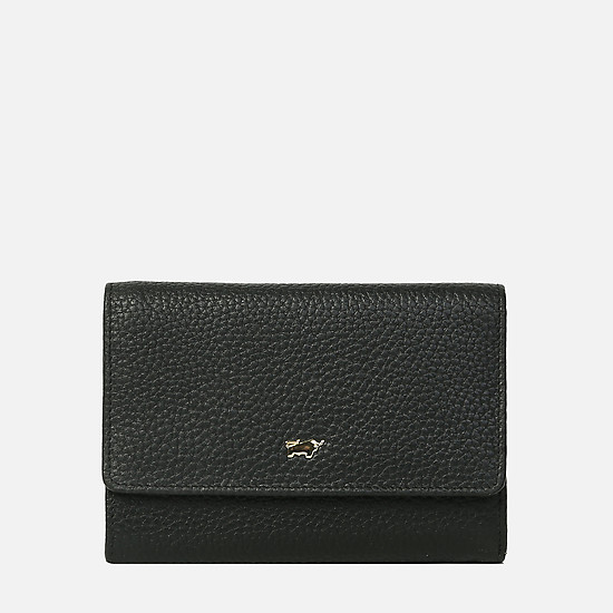 Компактный кожаный кошелек черного цвета  Braun Buffel