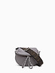 Серая полукруглая сумочка кросс-боди из мягкой кожи с двумя ремешками  Folle