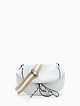 Белая полукруглая сумочка кросс-боди из мягкой кожи с текстильным ремешком  Folle